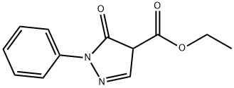 5-Oxo-1-phenyl-4,5-dihydro-1H-pyrazole-4-carboxylic acid ethyl ester 化学構造式