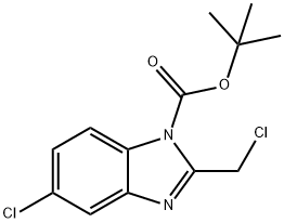 tert-Butyl 5-chloro-2-(chloromethyl)-1H-benzo[d]imidazole-1-carboxylate Structure