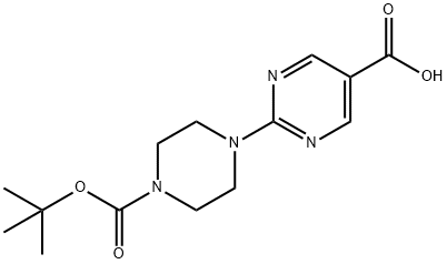 2-(4-(tert-butoxycarbonyl)piperazin-1-yl)pyrimidine-5-carboxylic acid Struktur