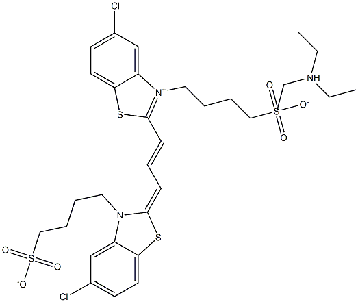 5-Chloro-2-[3-[5-chloro-3-(4-sulfobutyl)-3H-benzothiazol-2-ylidene]-propenyl]-3-(4-
sulfobutyl)-benzothiazol-3-ium hydroxide, inner salt, triethylammonium salt 化学構造式