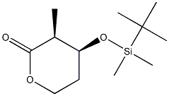 (3S,4S)-4-(tert-butyldimethylsilyloxy)-3-methyltetrahydro-2H-pyran-2-one,265136-22-9,结构式