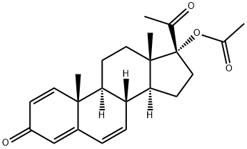 (8R,9S,10R,13S,14S,17R)-17-acetyl-10,13-dimethyl-3-oxo-8,9,10,11,12,13,14,15,16,17-decahydro-3H-cyclopenta[a]phenanthren-17-yl acetate 化学構造式