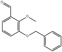 3-(ベンジルオキシ)-2-メトキシベンズアルデヒド 化学構造式