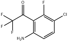 1-(6-Amino-3-chloro-2-fluorophenyl)-2,2,2-trifluoroethanone 化学構造式
