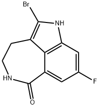 2-bromo-8-fluoro-4,5-dihydro-1H-azepino[5,4,3-cd]indol-6(3H)-one Structure