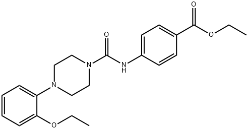 ethyl 4-(4-(2-ethoxyphenyl)piperazine-1-carboxamido)benzoate Structure