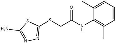2-(5-Amino-[1,3,4]thiadiazol-2-ylsulfanyl)-N-(2,6-dimethyl-phenyl)-acetamide 化学構造式