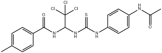 N-[1-({[4-(acetylamino)phenyl]carbamothioyl}amino)-2,2,2-trichloroethyl]-4-methylbenzamide Struktur