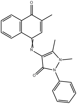 1,5-dimethyl-4-[(3-methyl-4-oxo-1(4H)-naphthalenylidene)amino]-2-phenyl-1,2-dihydro-3H-pyrazol-3-one Struktur