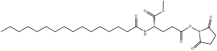 5-(2,5-dioxopyrrolidin-1-yl) 1-methyl palmitoyl-L-glutamate Structure