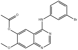 4-[(3-溴苯基)氨基]-6-甲基甲酰氧基-7-甲氧基喹唑啉, 295330-64-2, 结构式
