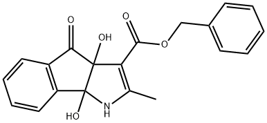 benzyl 3a,8b-dihydroxy-2-methyl-4-oxo-1,3a,4,8b-tetrahydroindeno[1,2-b]pyrrole-3-carboxylate Structure