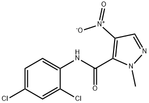 N-(2,4-dichlorophenyl)-1-methyl-4-nitro-1H-pyrazole-5-carboxamide,296263-76-8,结构式