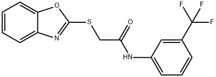 2-(1,3-benzoxazol-2-ylsulfanyl)-N-[3-(trifluoromethyl)phenyl]acetamide Structure