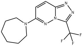 6-(azepan-1-yl)-3-(trifluoromethyl)[1,2,4]triazolo[4,3-b]pyridazine Struktur