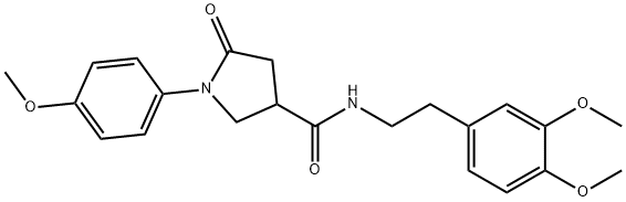 N-[2-(3,4-dimethoxyphenyl)ethyl]-1-(4-methoxyphenyl)-5-oxopyrrolidine-3-carboxamide 化学構造式