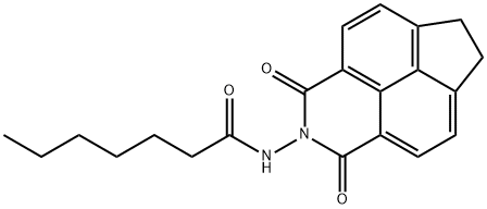 N-(1,3-dioxo-6,7-dihydro-1H-indeno[6,7,1-def]isoquinolin-2(3H)-yl)heptanamide Struktur