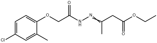 ethyl 3-{[(4-chloro-2-methylphenoxy)acetyl]hydrazono}butanoate Struktur