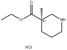 (R)-3-Methyl-piperidine-3-carboxylic acid ethyl ester hydrochloride 化学構造式