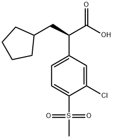 (R)-2-(3-chloro-4-(methylsulfonyl)phenyl)-3-cyclopentylpropanoic acid Structure