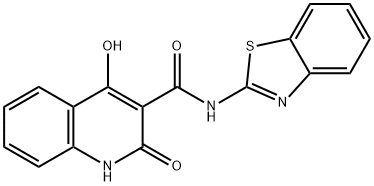 N-(1,3-benzothiazol-2-yl)-4-hydroxy-2-oxo-1,2-dihydroquinoline-3-carboxamide Struktur
