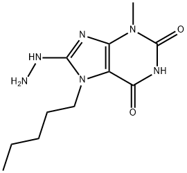 8-Hydrazino-3-methyl-7-pentyl-3,7-dihydro-purine-2,6-dione Struktur