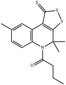 1-(4,4,8-trimethyl-1-thioxo-1,4-dihydro-5H-[1,2]dithiolo[3,4-c]quinolin-5-yl)butan-1-one,300801-66-5,结构式