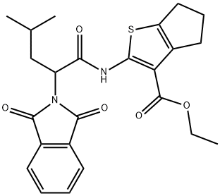 ethyl 2-{[2-(1,3-dioxo-1,3-dihydro-2H-isoindol-2-yl)-4-methylpentanoyl]amino}-5,6-dihydro-4H-cyclopenta[b]thiophene-3-carboxylate Structure