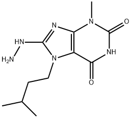 8-Hydrazino-3-methyl-7-(3-methyl-butyl)-3,7-dihydro-purine-2,6-dione Struktur