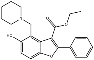 ethyl 5-hydroxy-2-phenyl-4-(piperidin-1-ylmethyl)-1-benzofuran-3-carboxylate Structure