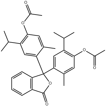 (3-oxo-1,3-dihydro-2-benzofuran-1,1-diyl)bis(2-isopropyl-5-methyl-4,1-phenylene) diacetate Structure