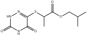 isobutyl 2-[(3,5-dioxo-2,3,4,5-tetrahydro-1,2,4-triazin-6-yl)sulfanyl]propanoate 结构式