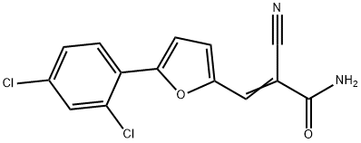 2-Cyano-3-[5-(2,4-dichloro-phenyl)-furan-2-yl]-acrylamide Struktur