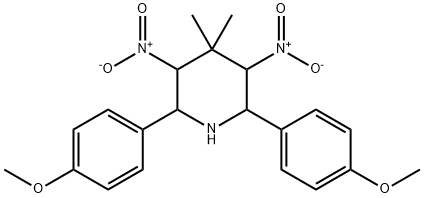 2,6-bis(4-methoxyphenyl)-4,4-dimethyl-3,5-dinitropiperidine,302795-46-6,结构式