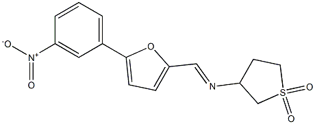 N-{(E)-[5-(3-nitrophenyl)furan-2-yl]methylidene}tetrahydrothiophen-3-amine 1,1-dioxide,302821-47-2,结构式