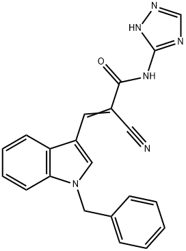 3-(1-benzyl-1H-indol-3-yl)-2-cyano-N-(4H-1,2,4-triazol-3-yl)acrylamide 结构式