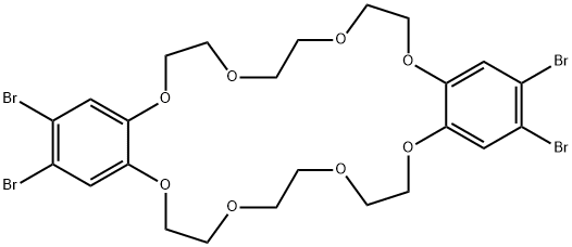 2,3,16,17-tetrabromo-6,7,9,10,12,13,20,21,23,24,26,27-dodecahydrodibenzo[b,n][1,4,7,10,13,16,19,22]octaoxacyclotetracosine Struktur