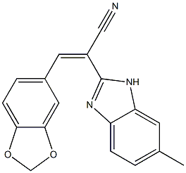 3-Benzo[1,3]dioxol-5-yl-2-(6-methyl-1H-benzoimidazol-2-yl)-acrylonitrile,303066-68-4,结构式