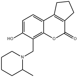 7-hydroxy-6-[(2-methyl-1-piperidinyl)methyl]-2,3-dihydrocyclopenta[c]chromen-4(1H)-one Structure