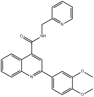 2-(3,4-dimethoxyphenyl)-N-(pyridin-2-ylmethyl)quinoline-4-carboxamide 结构式