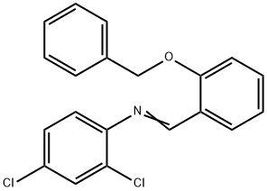 (E)-N-(2-(benzyloxy)benzylidene)-2,4-dichloroaniline Struktur