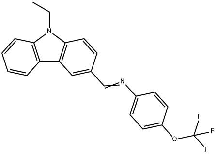 N-[(9-ethyl-9H-carbazol-3-yl)methylene]-4-(trifluoromethoxy)aniline Struktur