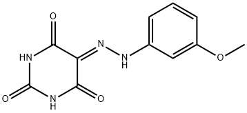 5-[(3-methoxyphenyl)hydrazono]-2,4,6(1H,3H,5H)-pyrimidinetrione Struktur