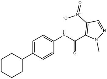 N-(4-cyclohexylphenyl)-1-methyl-4-nitro-1H-pyrazole-5-carboxamide Structure