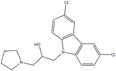 1-(3,6-dichloro-9H-carbazol-9-yl)-3-(pyrrolidin-1-yl)propan-2-ol,304893-76-3,结构式
