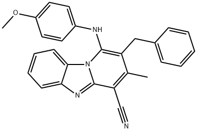 2-benzyl-1-[(4-methoxyphenyl)amino]-3-methylpyrido[1,2-a]benzimidazole-4-carbonitrile Structure