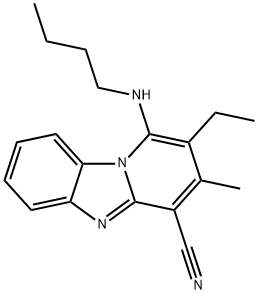 1-(butylamino)-2-ethyl-3-methylpyrido[1,2-a]benzimidazole-4-carbonitrile Structure