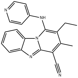 2-ethyl-3-methyl-1-(pyridin-4-ylamino)pyrido[1,2-a]benzimidazole-4-carbonitrile Structure