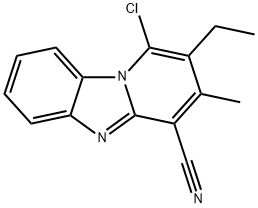 1-chloro-2-ethyl-3-methylbenzo[4,5]imidazo[1,2-a]pyridine-4-carbonitrile Struktur