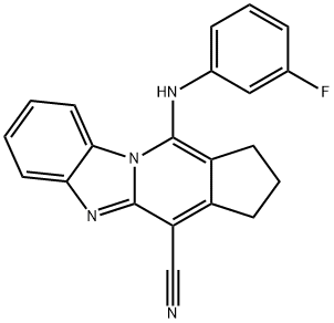 11-[(3-fluorophenyl)amino]-2,3-dihydro-1H-cyclopenta[4,5]pyrido[1,2-a]benzimidazole-4-carbonitrile Structure